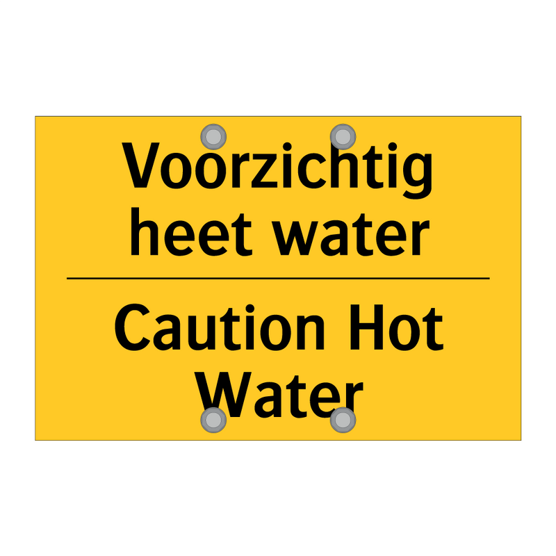Voorzichtig heet water - Caution Hot Water