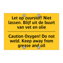 Let op zuurstof! Niet lassen. /.../ - Caution Oxygen! Do not weld. Keep /.../