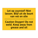 Let op zuurstof! Niet lassen. /.../ - Caution Oxygen! Do not weld. Keep /.../