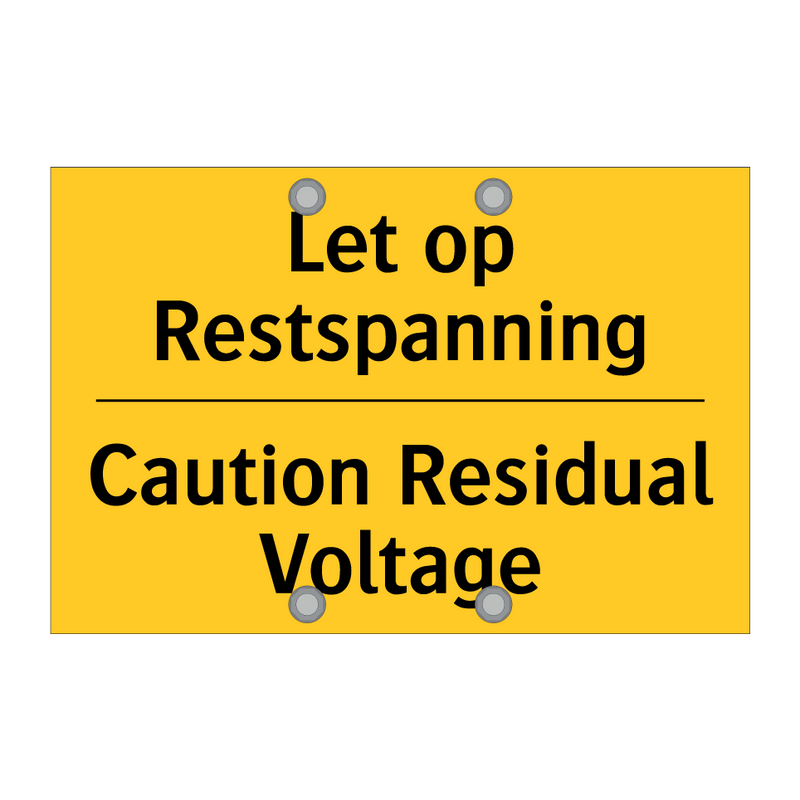 Let op Restspanning - Caution Residual Voltage