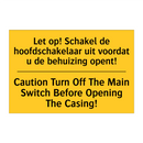 Let op! Schakel de hoofdschakelaar /.../ - Caution Turn Off The Main Switch /.../