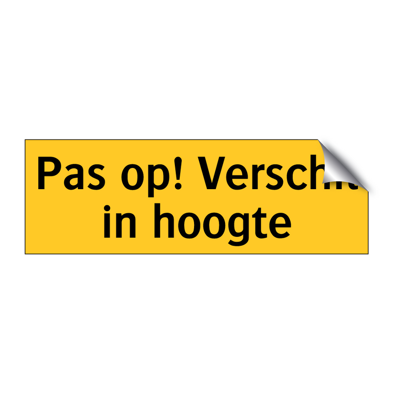 Pas op! Verschil in hoogte