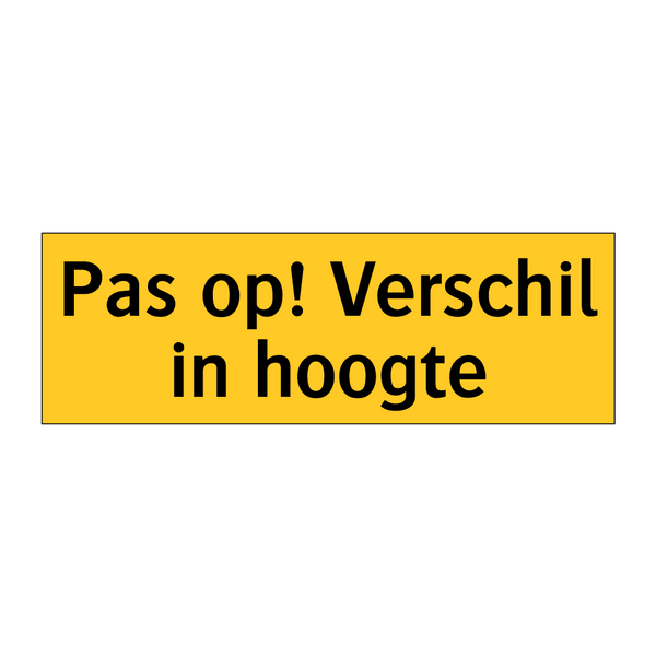 Pas op! Verschil in hoogte
