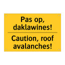 Pas op, daklawines! - Caution, roof avalanches!