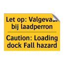 Let op: Valgevaar bij laadperron - Caution: Loading dock Fall hazard