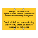 Let op! Controleer voor ingebruikname /.../ - Caution! Before commissioning /.../