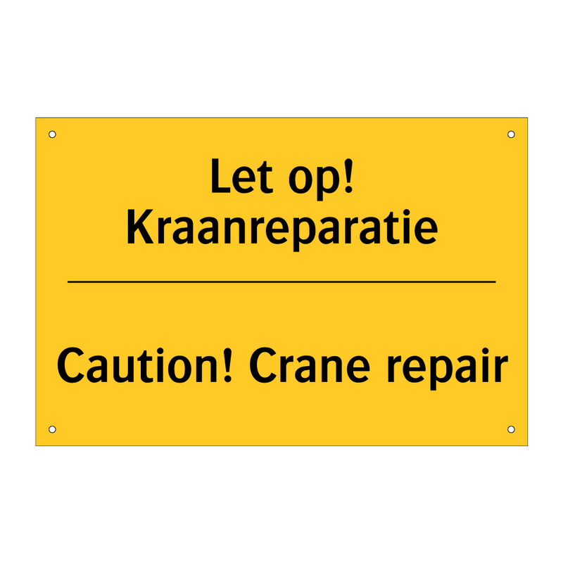Let op! Kraanreparatie - Caution! Crane repair