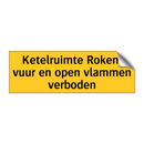 Ketelruimte Roken, vuur en open vlammen verboden