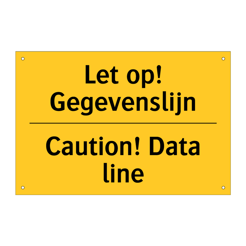Let op! Gegevenslijn - Caution! Data line