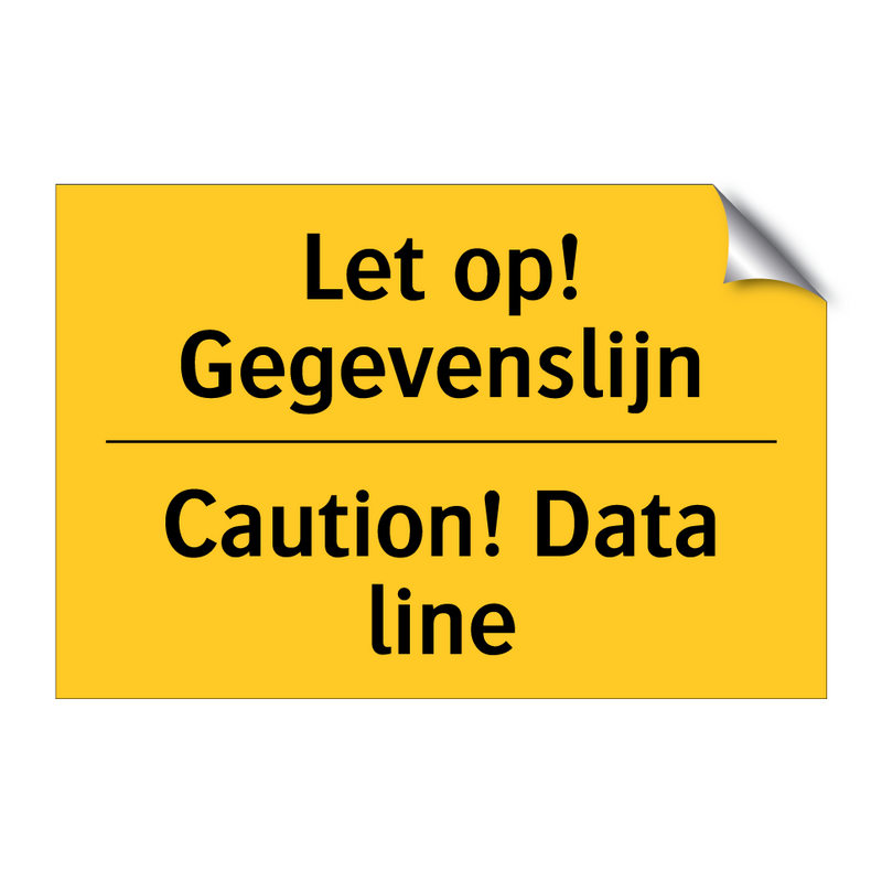 Let op! Gegevenslijn - Caution! Data line
