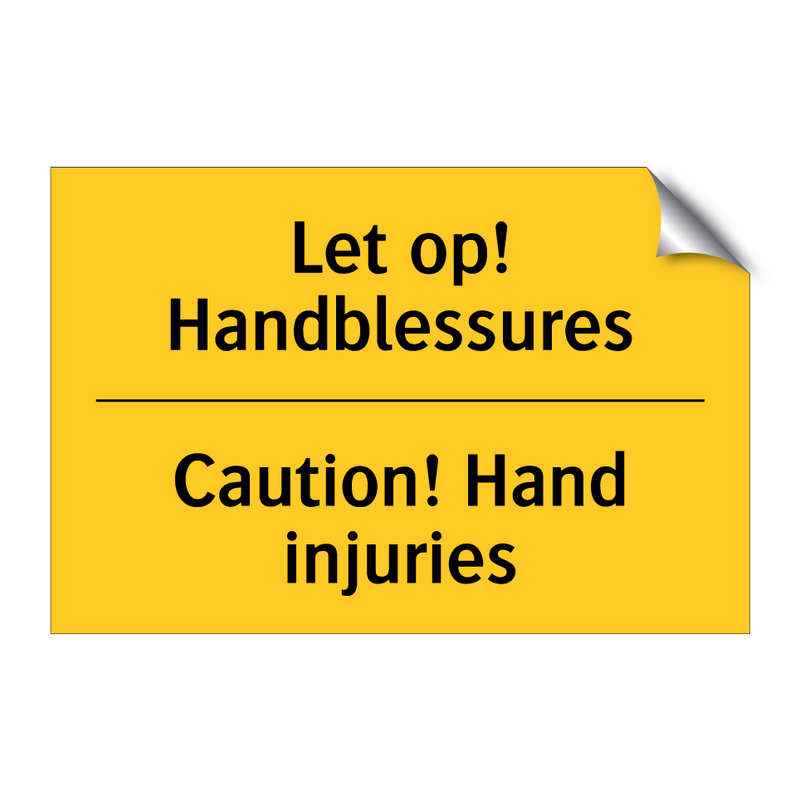 Let op! Handblessures - Caution! Hand injuries