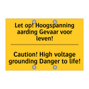 Let op! Hoogspanning aarding Gevaar voor leven! - Caution! High voltage grounding Danger to life!