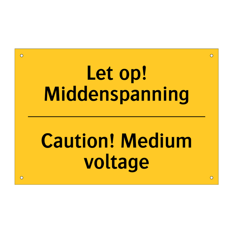 Let op! Middenspanning - Caution! Medium voltage