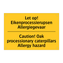Let op! Eikenprocessierupsen Allergiegevaar - Caution! Oak processionary caterpillars Allergy hazard