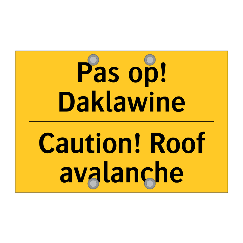 Pas op! Daklawine - Caution! Roof avalanche