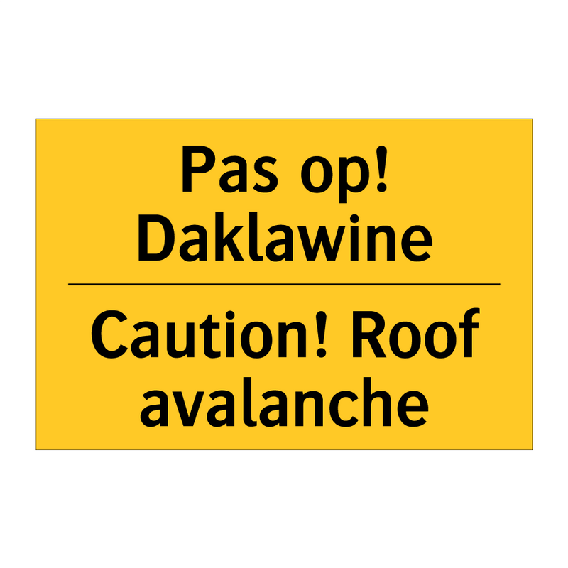 Pas op! Daklawine - Caution! Roof avalanche