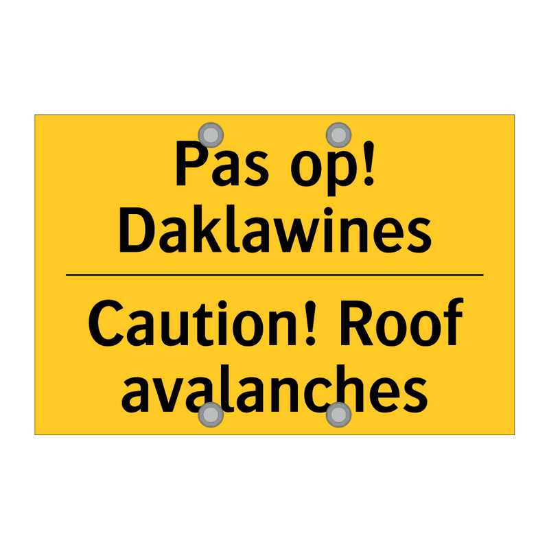 Pas op! Daklawines - Caution! Roof avalanches