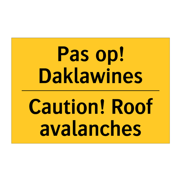 Pas op! Daklawines - Caution! Roof avalanches