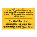 Let op! De aansluitingen op het /.../ - Caution! Terminal connections /.../