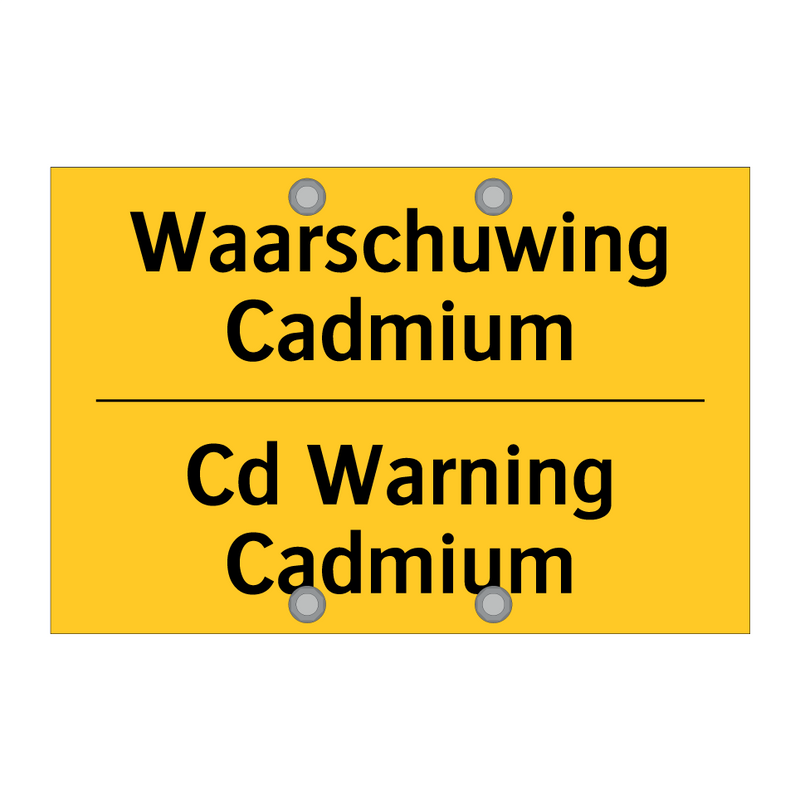 Waarschuwing Cadmium - Cd Warning Cadmium