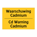 Waarschuwing Cadmium - Cd Warning Cadmium