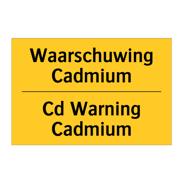 Waarschuwing Cadmium - Cd Warning Cadmium