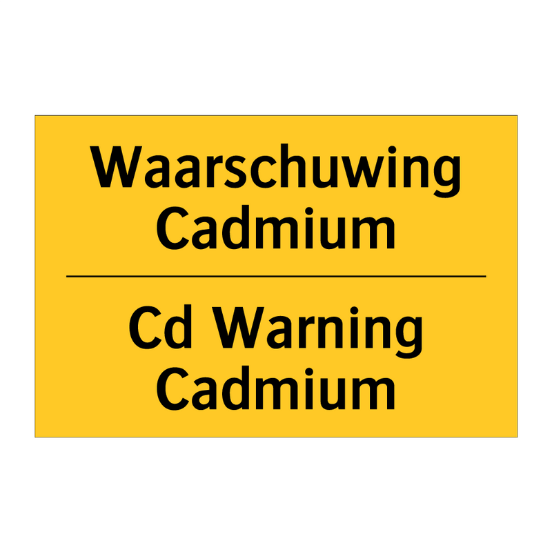 Waarschuwing Cadmium - Cd Warning Cadmium