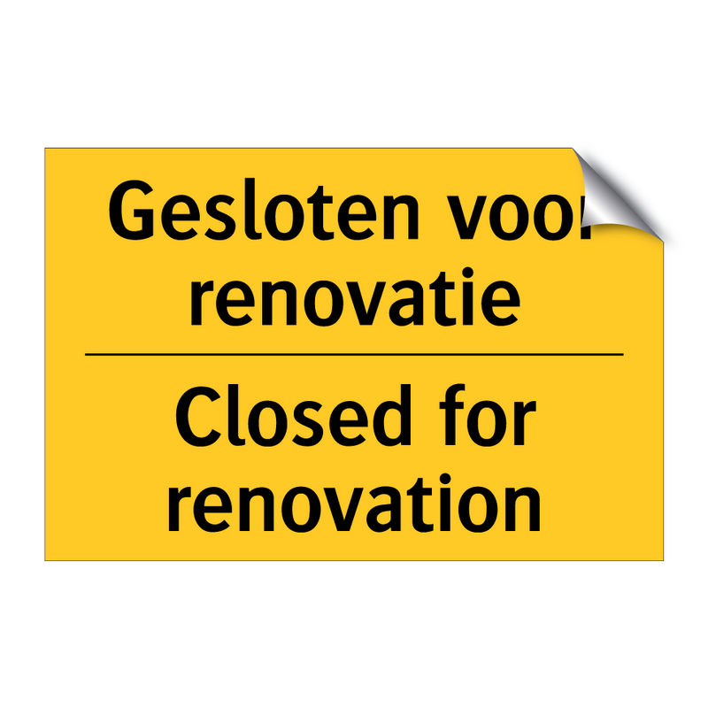 Gesloten voor renovatie - Closed for renovation