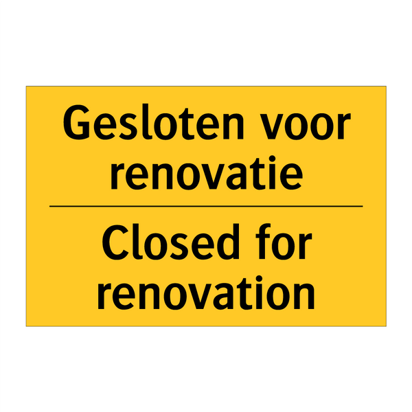 Gesloten voor renovatie - Closed for renovation