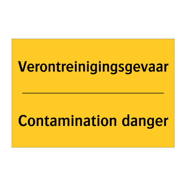 Verontreinigingsgevaar - Contamination danger