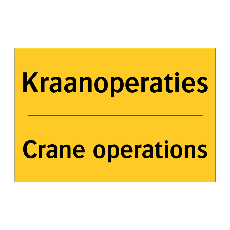 Kraanoperaties - Crane operations