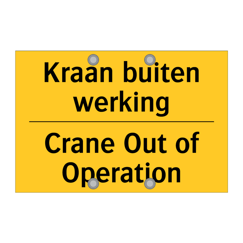 Kraan buiten werking - Crane Out of Operation