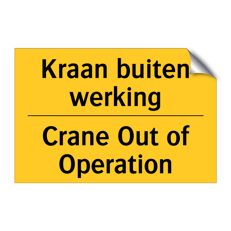 Kraan buiten werking - Crane Out of Operation