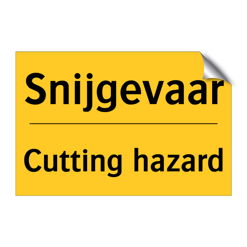 Snijgevaar - Cutting hazard