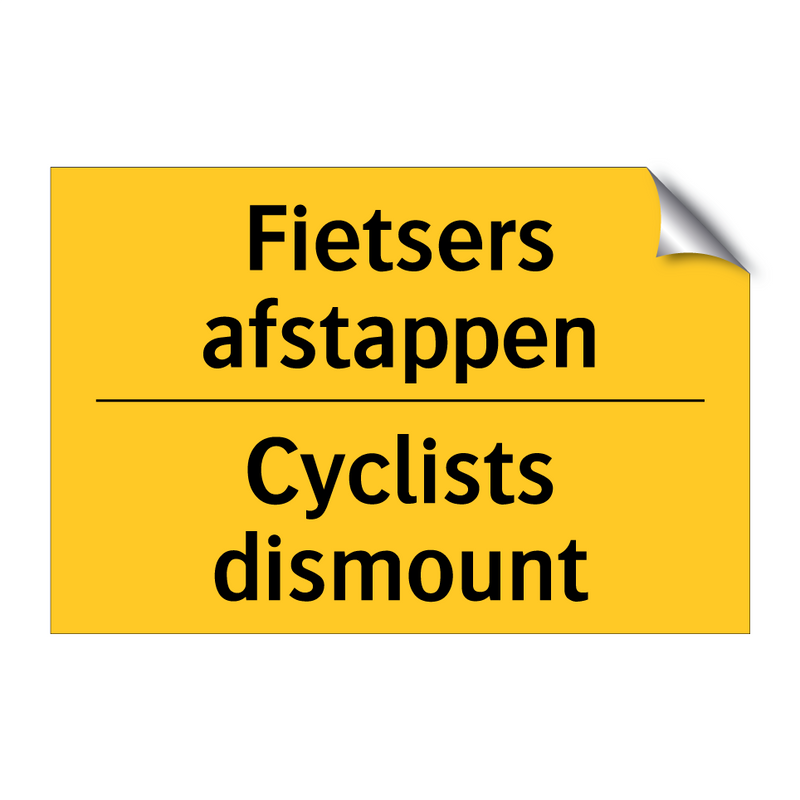 Fietsers afstappen - Cyclists dismount