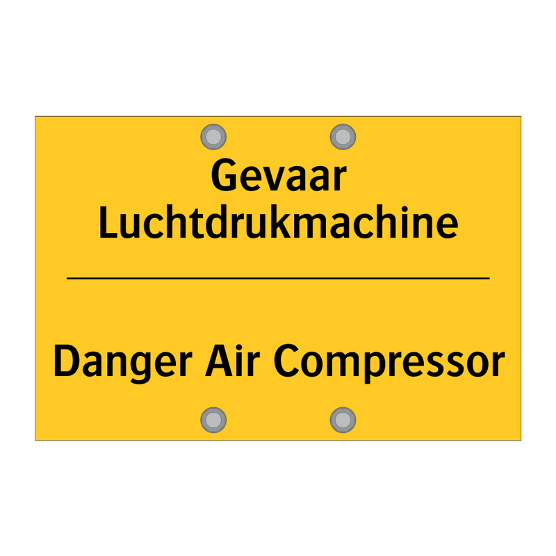 Gevaar Luchtdrukmachine - Danger Air Compressor