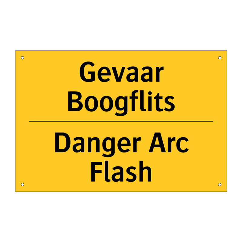 Gevaar Boogflits - Danger Arc Flash
