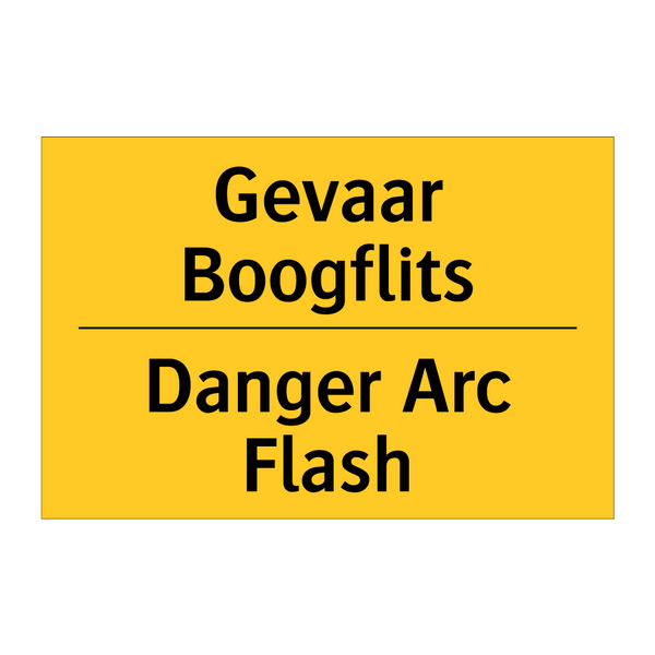 Gevaar Boogflits - Danger Arc Flash