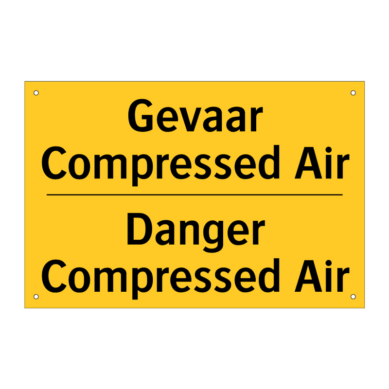 Gevaar Compressed Air - Danger Compressed Air