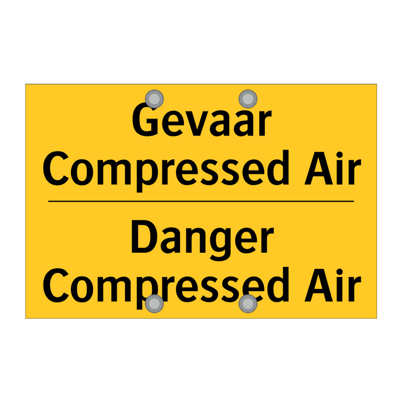 Gevaar Compressed Air - Danger Compressed Air