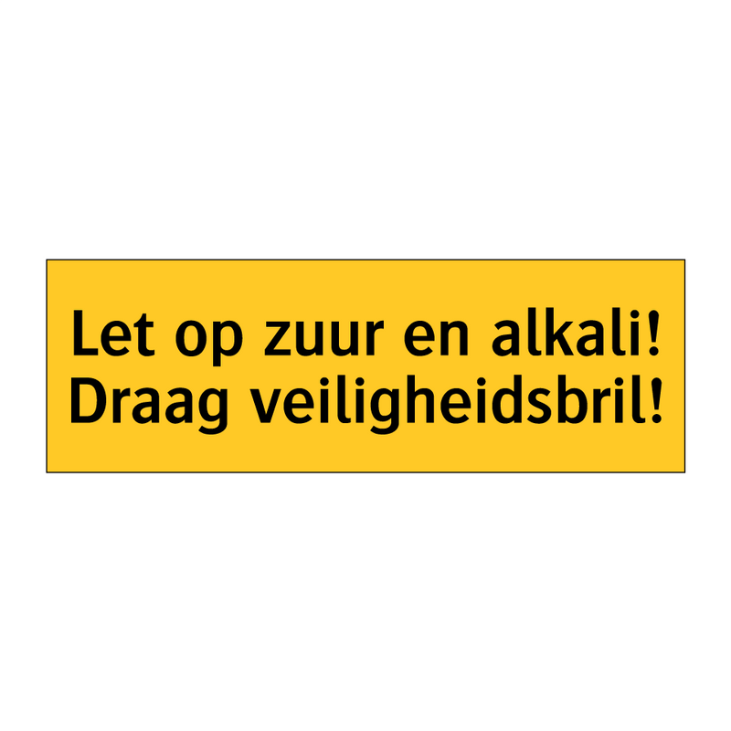 Let op zuur en alkali! Draag veiligheidsbril!