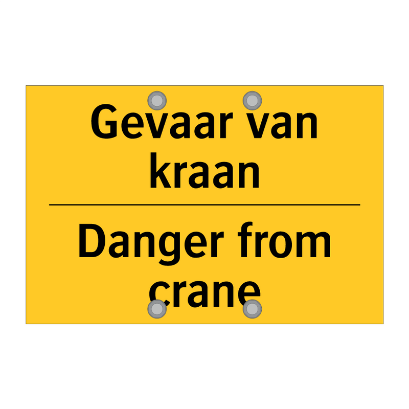 Gevaar van kraan - Danger from crane