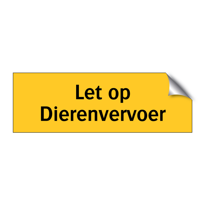 Let op Dierenvervoer