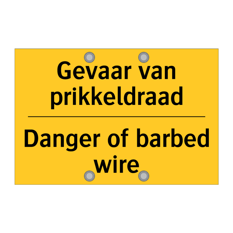 Gevaar van prikkeldraad - Danger of barbed wire