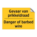 Gevaar van prikkeldraad - Danger of barbed wire