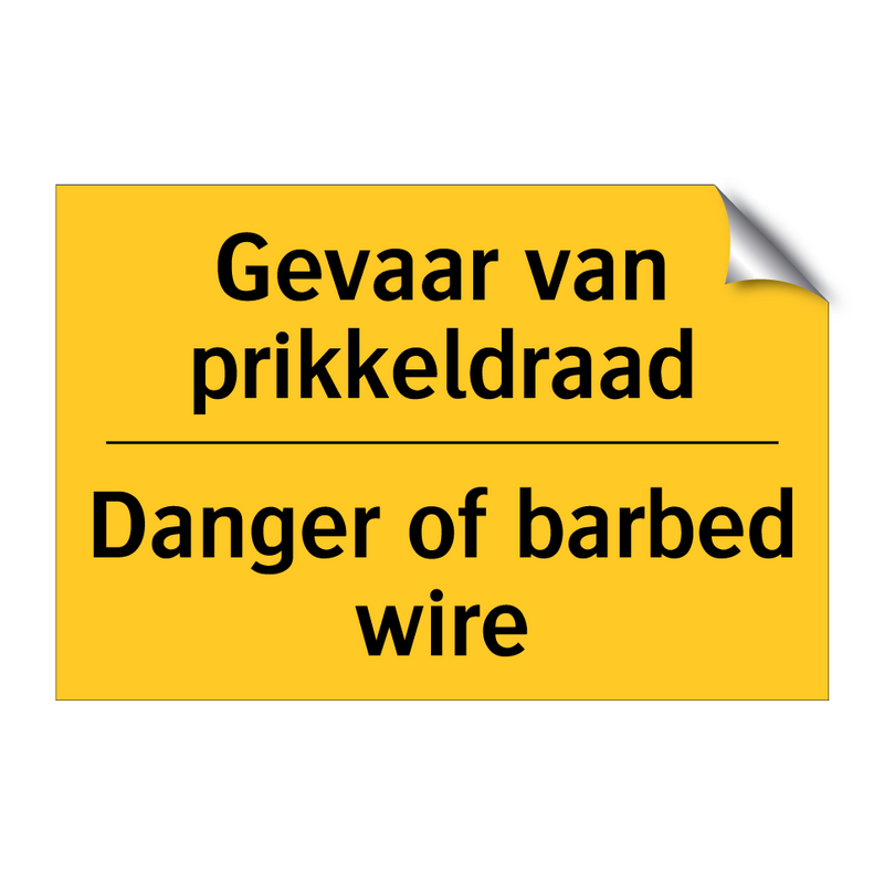 Gevaar van prikkeldraad - Danger of barbed wire