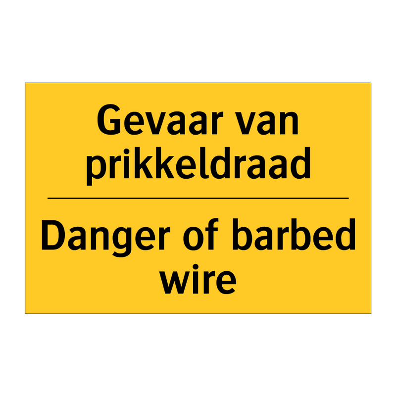 Gevaar van prikkeldraad - Danger of barbed wire
