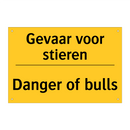 Gevaar voor stieren - Danger of bulls