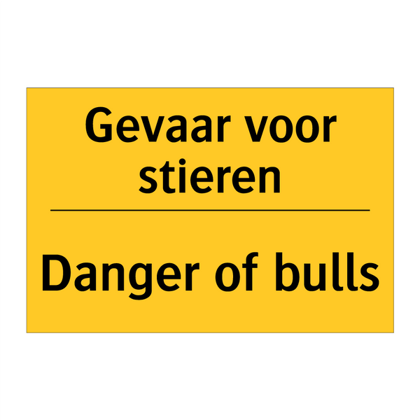 Gevaar voor stieren - Danger of bulls