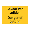 Gevaar van snijden - Danger of cutting